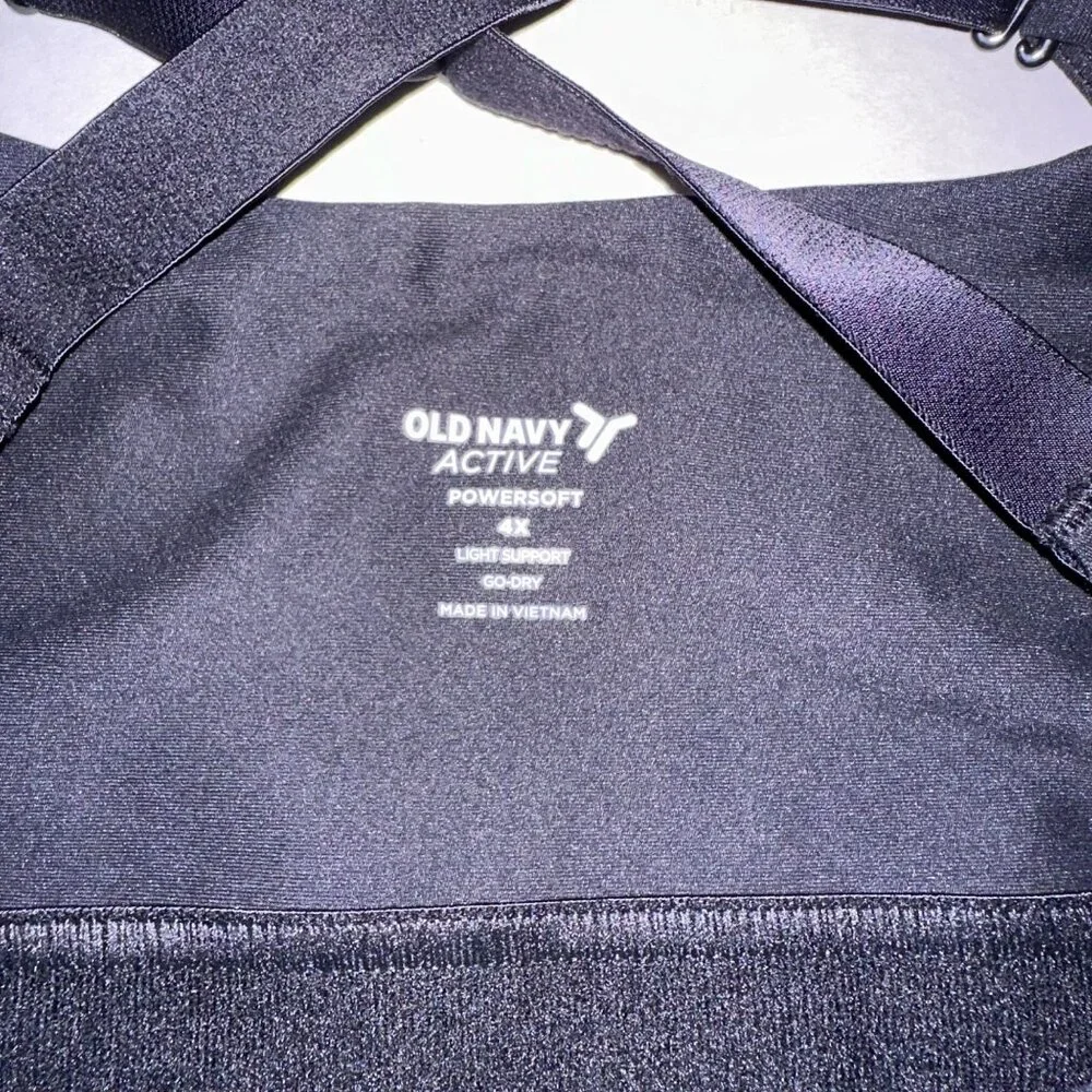 Old Navy Active Powersoft Light Support Go Dry Adjustable Strap Bra Womens 4X - Picture 5 of 10